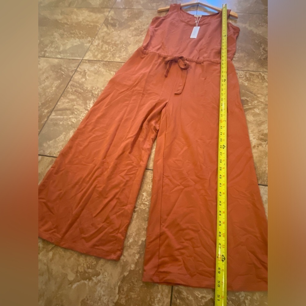 🆕 Terrera Marlee Cropped Bamboo Jumpsuit Colour- Brick Size Medium - Picture 8 of 12